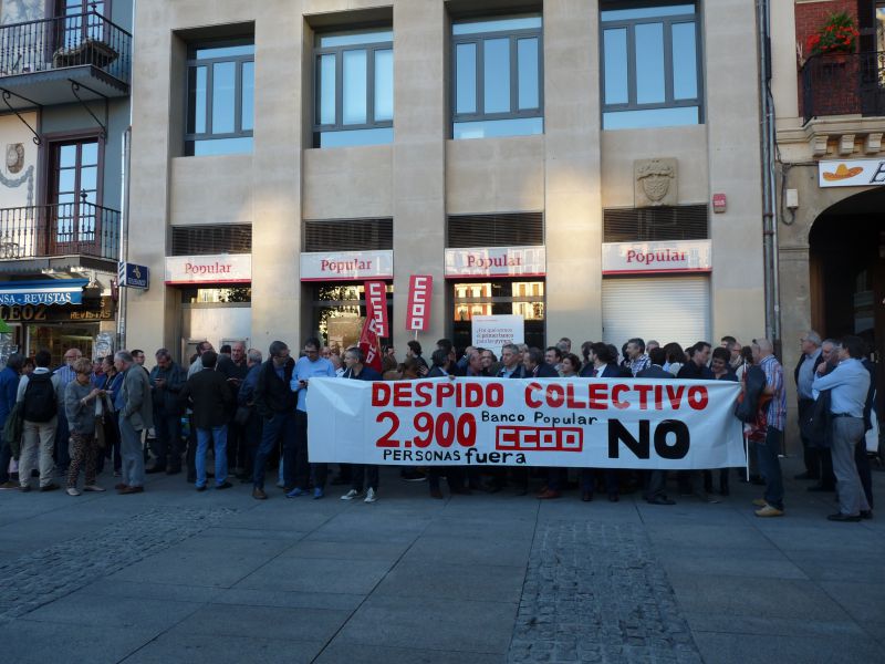 CCOO Navarra rechaza el proceso de despido colectivo del Grupo Banco Popular