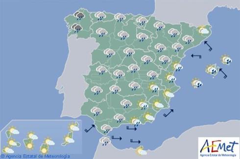 Mañana, lluvia en casi toda España