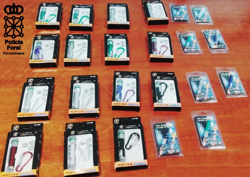 La Policía Foral vuelve a incautar 22 punteros laser prohibidos en Santesteban