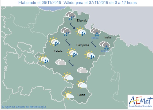 Cota de nieve en torno a los 800-900 metros en Navarra