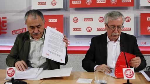 Toxo y Álvarez precisan que la subida salarial para 2017 no está cerrada