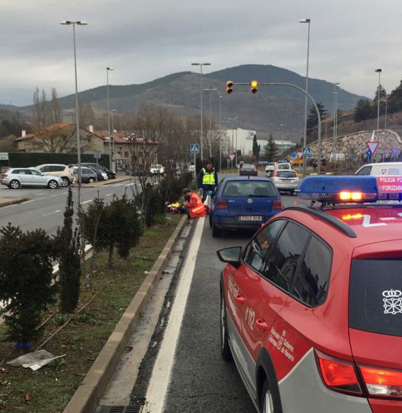 Herido un motorista en una colisión en la PA-30, en Huarte