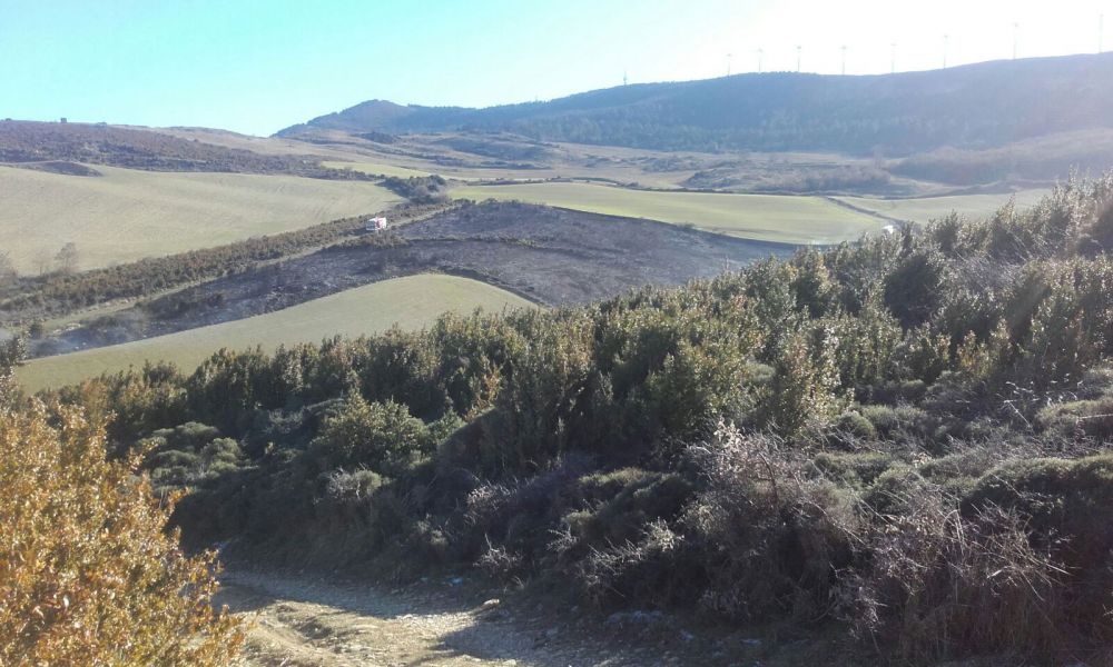 Los bomberos del Gobierno de Navarra intervienen en diez incendios forestales a lo largo de la jornada