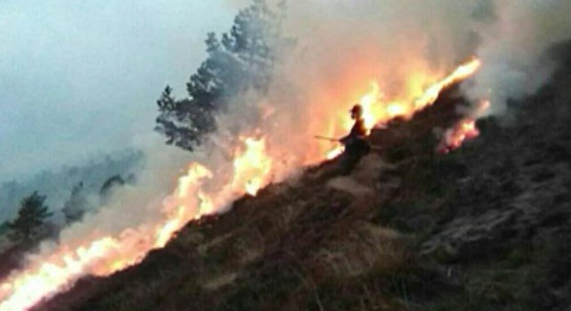 Se mantiene activo el incendio forestal en el monte Lácora (Navarra)