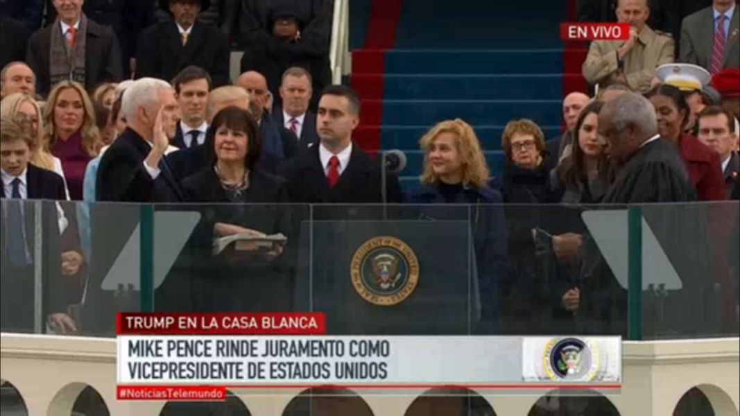 Mike Pence toma posesión como vicepresidente de los Estados Unidos