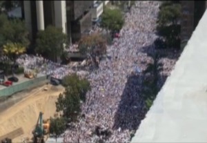 Movilización del partido de Leopoldo López, "Voluntad popular". Archivo