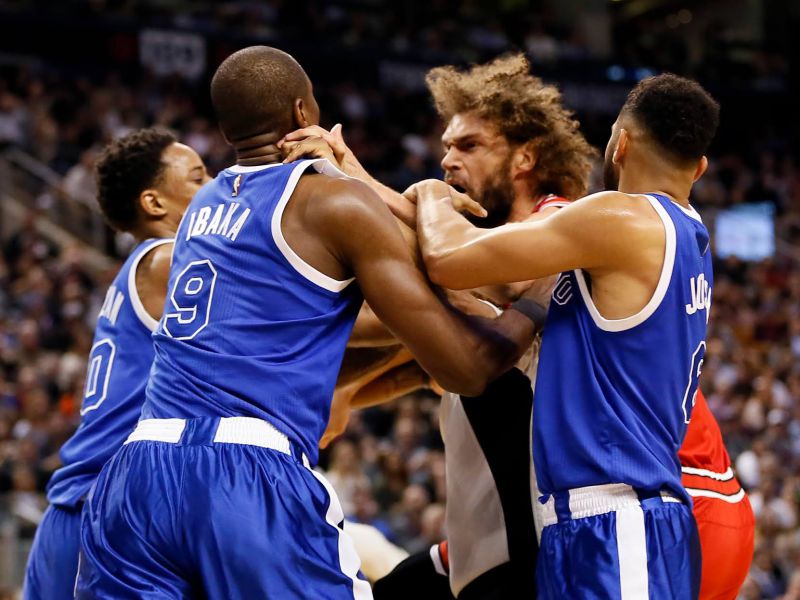 Serge Ibaka protagoniza la pelea más violenta del año en la NBA