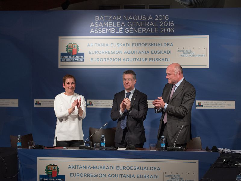 Barkos encabeza la delegación que asistirá a la Asamblea de la Eurorregión Aquitania-Euskadi-Navarra