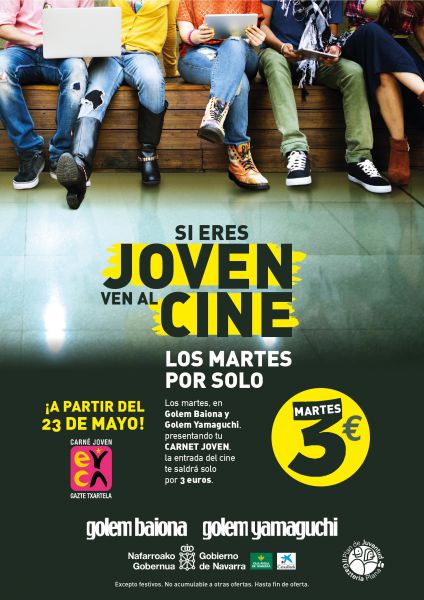 El INDJ y Cines Golem ponen en marcha “martes al cine con Carné Joven”