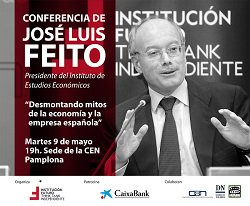 AGENDA: 9 de mayo, en Confederación de Empresarios de Navarra, Conferencia José Luis Feito