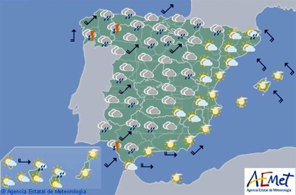 Tormentas para hoy en Galicia, Asturias y León, en Navarra ascenso de temperaturas con lluvia