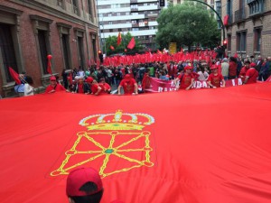 Cabecera de al incio de la manifestación. MNC Navarrainformacion.es