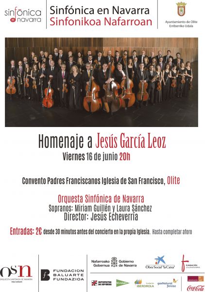 La Orquesta Sinfónica de Navarra homenajea a Jesús García Leoz en Olite