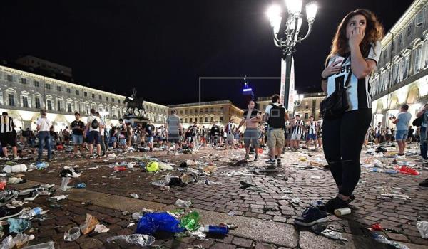 Treinta heridos en Turín en una estampida cuando veían la final de la Liga Campeones