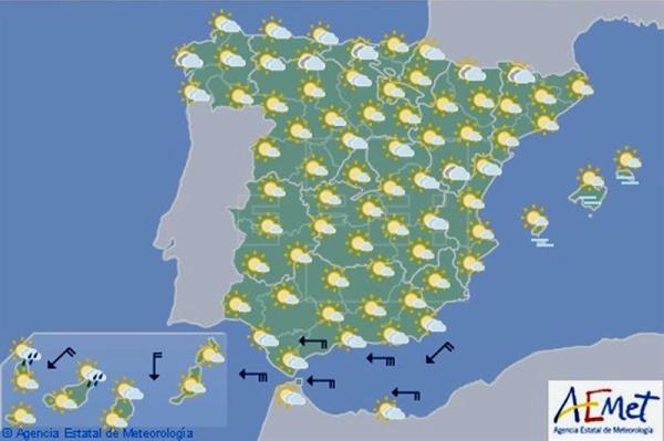 Cielos poco nubosos y temperaturas en aumento en España, en Navarra suben las máximas