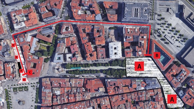 Recorrido de la manifestación en defensa de la bandera de Navarra