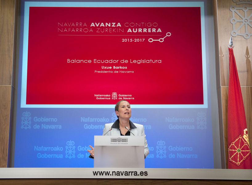 Barkos: “Tras dos años de cambio, la realidad acredita la estabilidad y gestión del Gobierno”