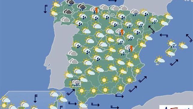 Las temperaturas suben en la mitad sur de España, en Navarra descenso de temperaturas y chubascos