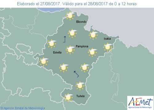 Nuboso de evolución y temperaturas en aumento en Navarra