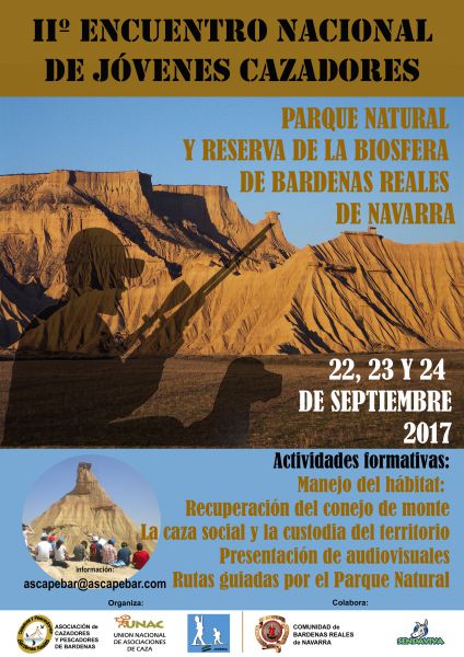 Las Bardenas Reales de Navarra acogerá en septiembre el II Encuentro Nacional de Jóvenes Cazadores