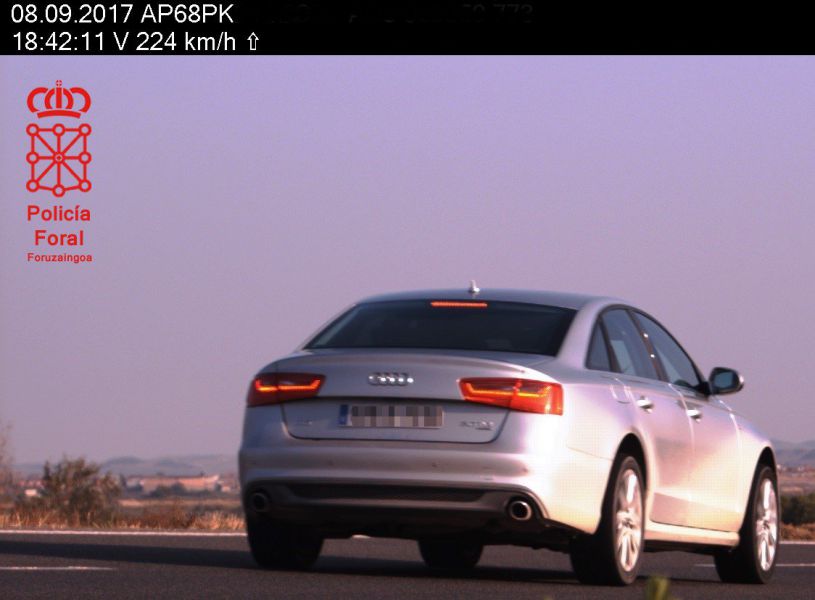 Imputado un conductor por circular a 224 km/h por Tudela