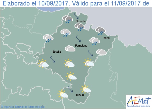 Hoy en Navarra cielos nubosos o cubierto y temperaturas máximas sin cambios