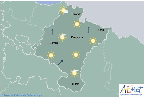 Hoy en Navarra cielos despejados y temperaturas máximas en ascenso
