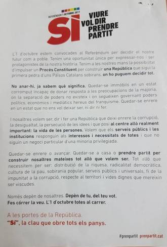 La Guardia Civil interviene en Sabadell material electoral para el 1-O
