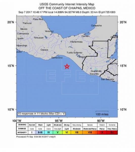 Un terremoto de magnitud 8 en la escala de Richter sacude la Ciudad de México