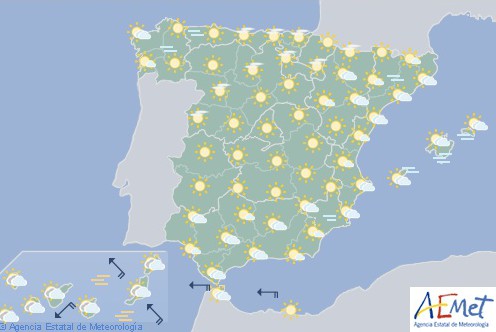 En España hoy tiempo estable y cielos poco nubosos