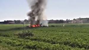 Muere el piloto de un avión militar al estrellarse en Albacete tras participar en el desfile de la Fiesta Nacional