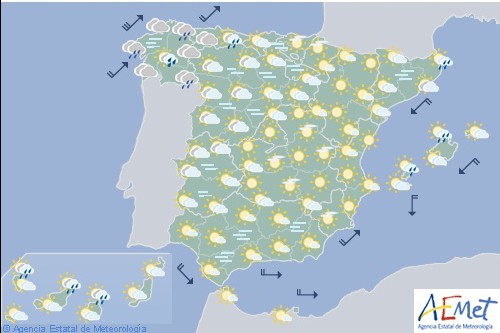 Hoy en España aumento de las temperaturas en zonas del norte y este con precipitaciones en Galicia