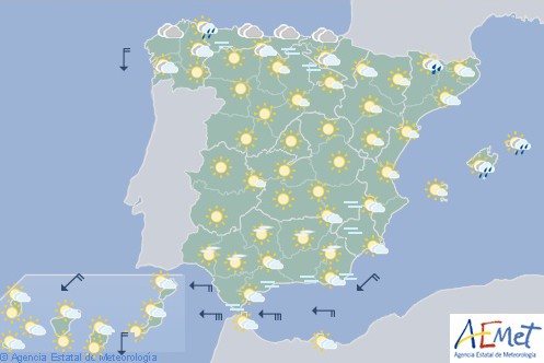 Hoy en España nuboso en el Cantábrico, Navarra y Cataluña, despejado en el resto
