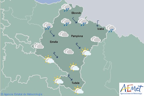 En Navarra cielos nubosos tendiendo a remitir y temperaturas en descenso