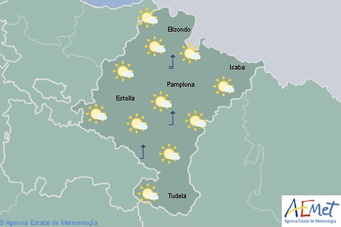 En Navarra intervalos de nubes medias y altas con viento sur hacia la Ribera