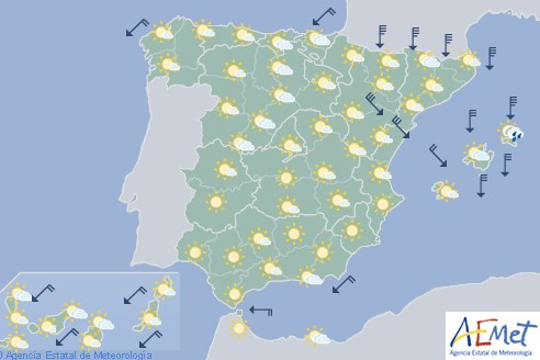 Predominio de tiempo estable con cielo poco nuboso o despejado en España