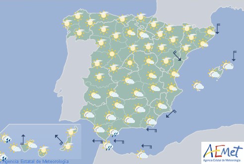 Hoy en España heladas en la Meseta norte y Sistema ibérico, lluvias en el Estrecho