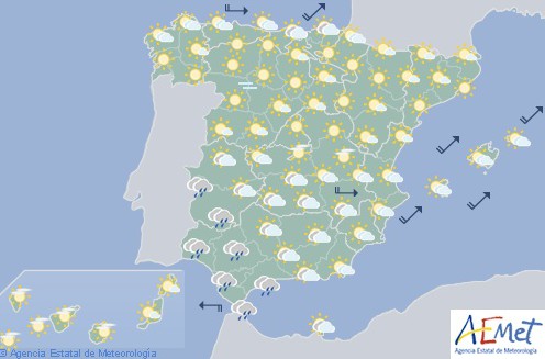 Hoy en España aumento de la nubosidad en el extremo norte y mitad sur, nieve a 1.100 metros