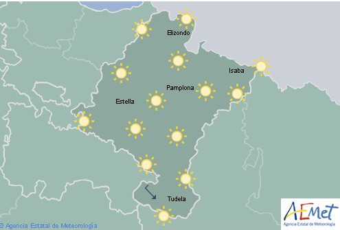Cielo poco nuboso o despejado en Navarra