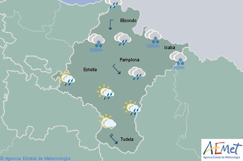 En Navarra cielo cubierto, la cota de nieve baja a 700 metros