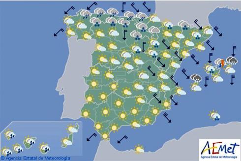 En España la cota de nieve entre 200 y 600 metros en el norte, Pirineos y Baleares