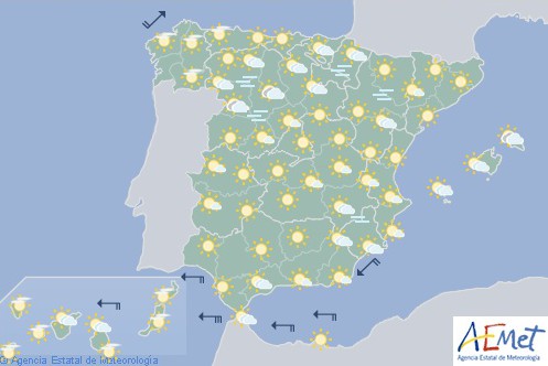 En España hoy predominará el tiempo estable y frío con cielos poco nubosos