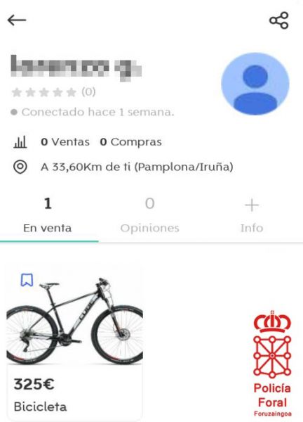 Detenido en Orcoyen por vender en Internet una bici robada