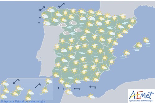 Pocas nubes hoy en todo España y temperaturas estables