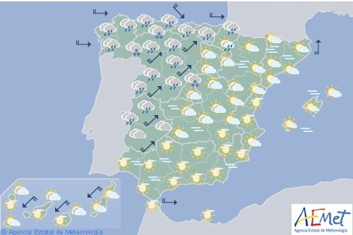 Hoy lluvia, nieve y frío hoy en gran parte de España