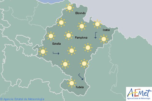 Cielo despejado en Navarra con aumento de temperaturas