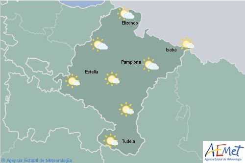 En Navarra despejado con nubes bajas en en el noroeste