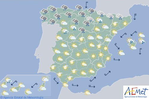 Hoy en España, aumento de temperaturas en Galicia, Cantabria y entorno de Levante