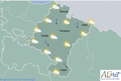 En Navarra temperaturas máximas sin cambios y viento intenso en la Ribera Alta