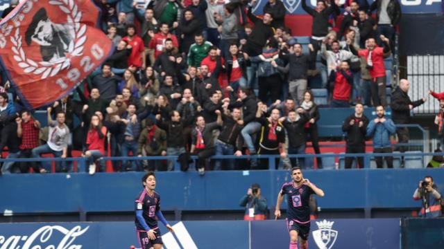 1-0. Un golazo de falta de Mérida devuelve a Osasuna a los 'playoffs'